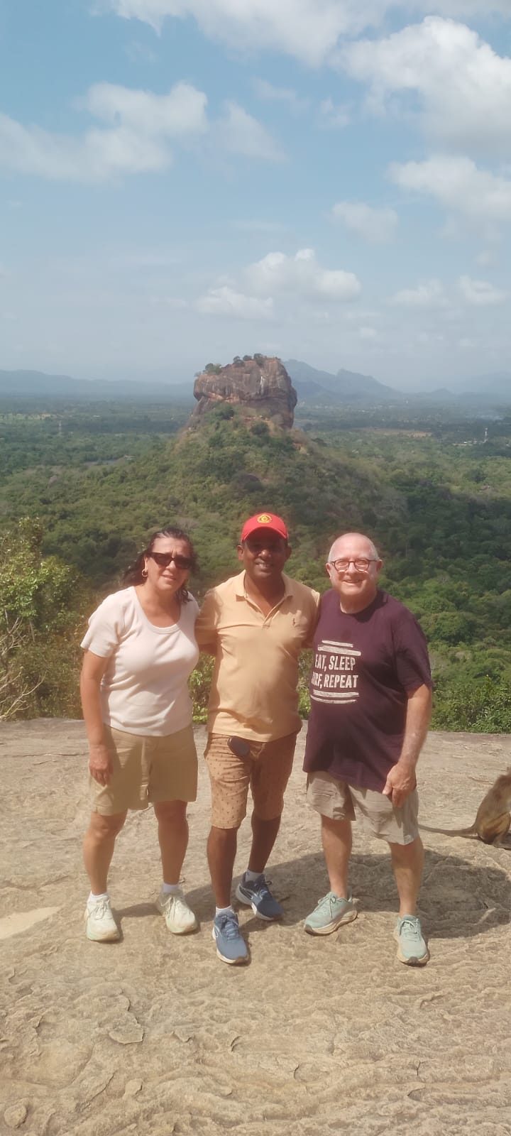 Guests with Chin at Pidurangala, Sigiriya Rock behind them